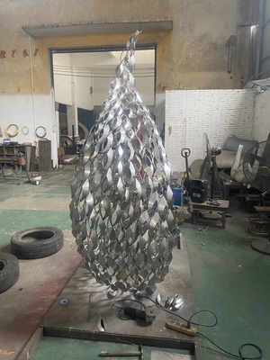 Custom Stainless Steel Abstract Sculpture Outdoor Water Feature Pool Decorative Sculpture