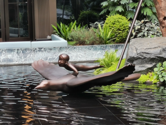 Personnalisation Paysage aquatique Sculpture en bronze Sculpture d'éclairage métallique