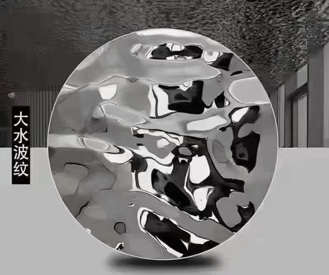 Sculpture d'éclairage métallique personnalisée Plaque ondulée en acier inoxydable